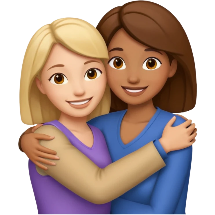 women hug women emoji