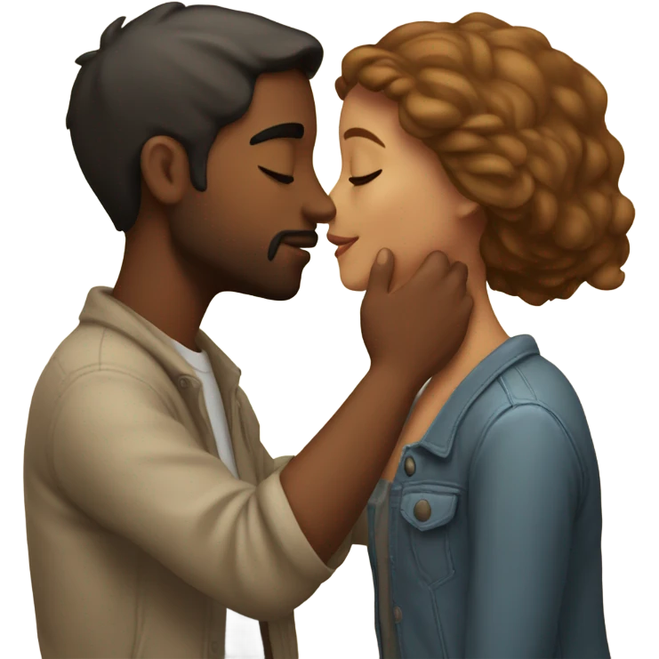 Guy and girl romantic kiss emoji