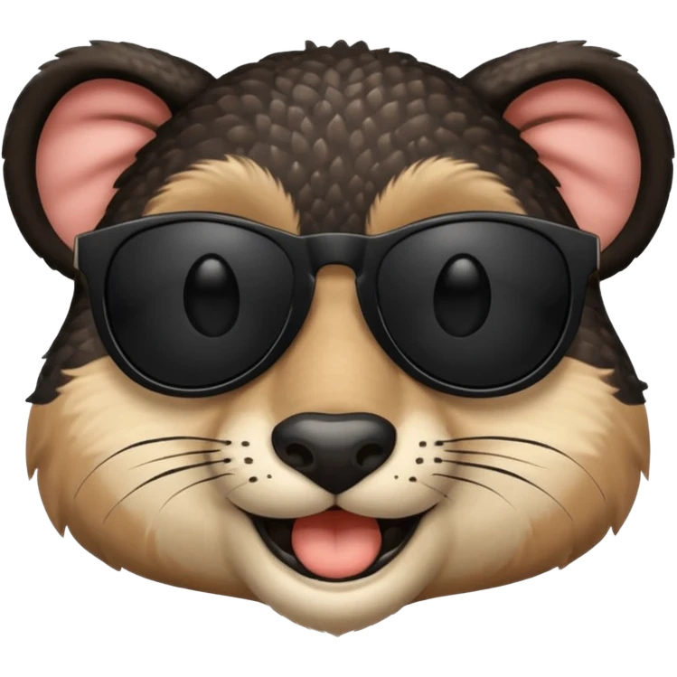 animal wtih black sunglasses  emoji