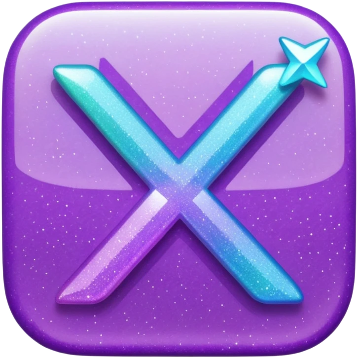 glitter purple and cian checkmark emoji