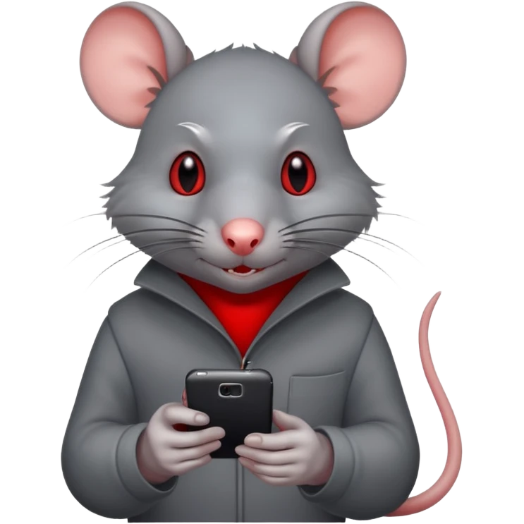 Evil rat on phone emoji