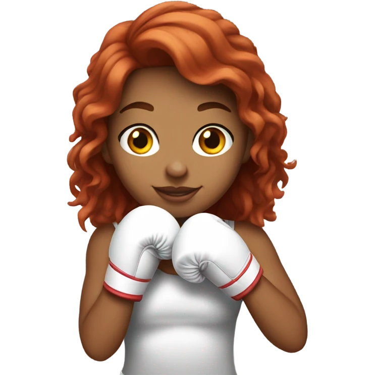 Boxing redhead Latina girl with white gloves emoji