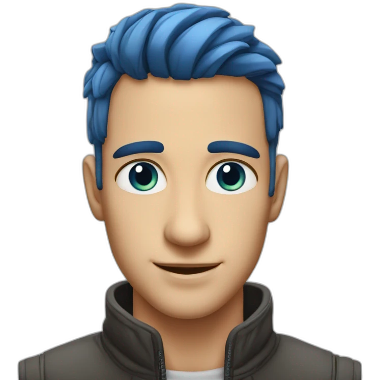 Homme yeux bleus et grandes oreilles emoji