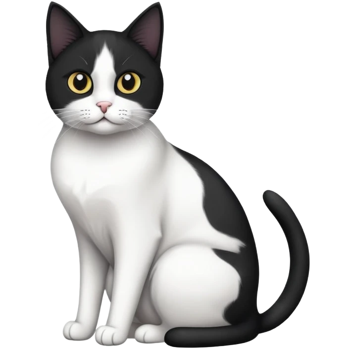 Black and white Devon cat sitting emoji