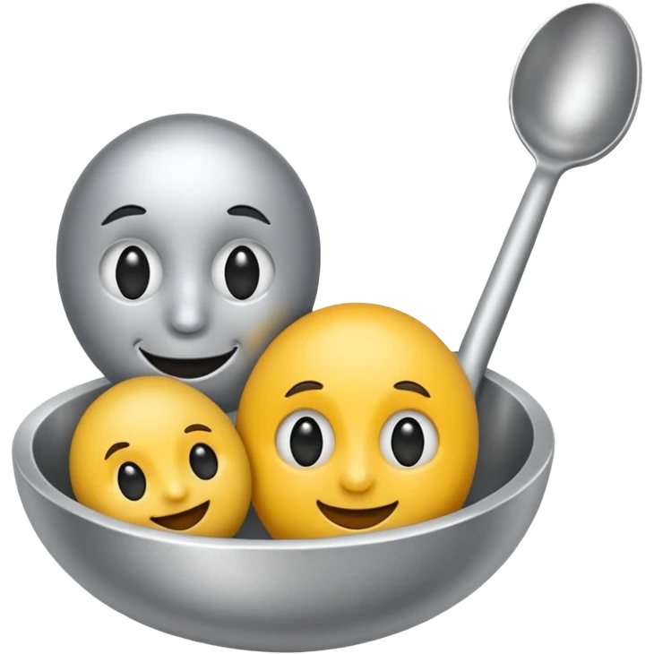 big spoon and little spoon with faces emoji