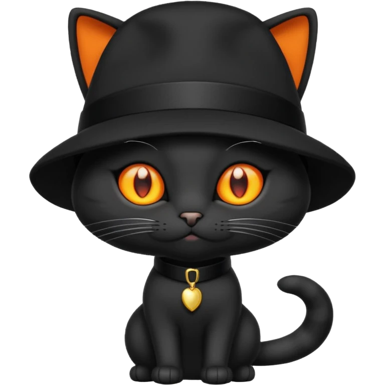 black suited catwith fes hat emoji