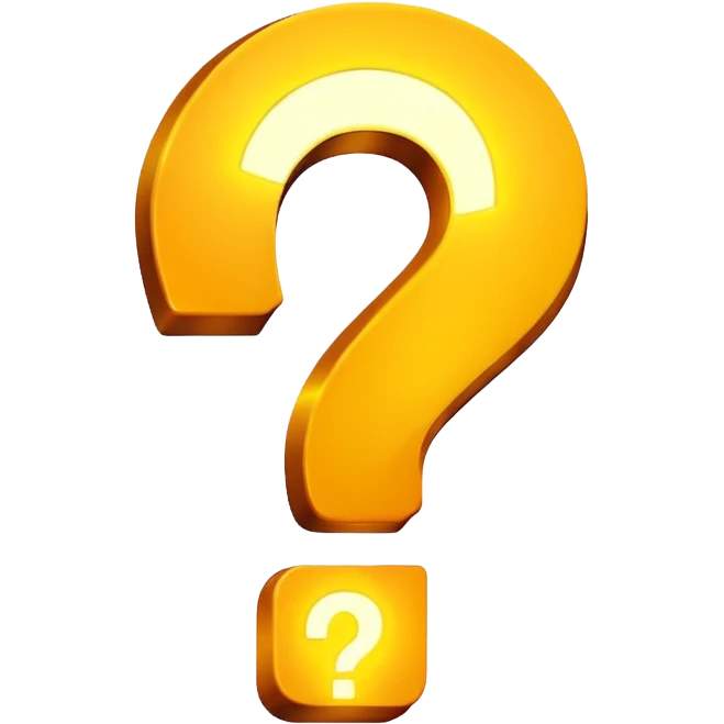 glowing question mark with black background and the question mark glows or is lit up like a light.  not too bold. emoji