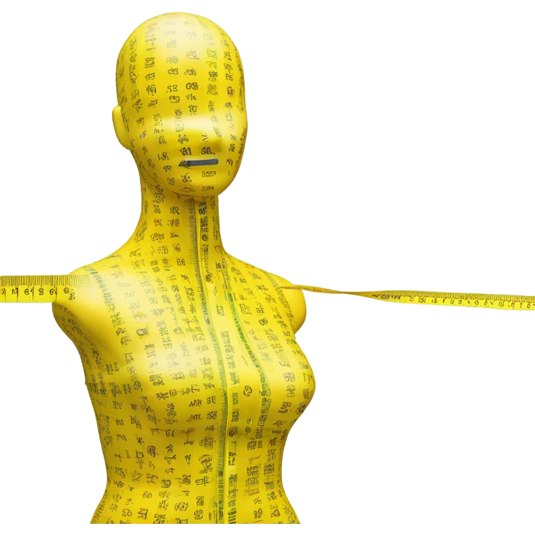 Mannequin bust wrapped in measuring tape  emoji