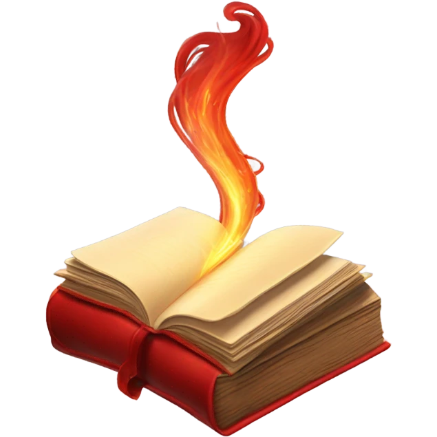 Red powerful Book with magic around emoji