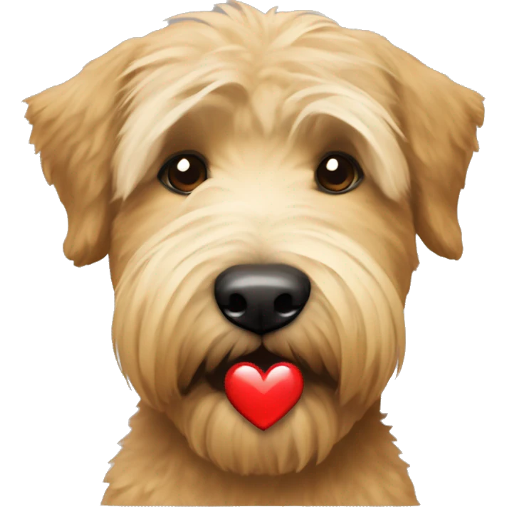 Wheaton terrier with a heart  emoji