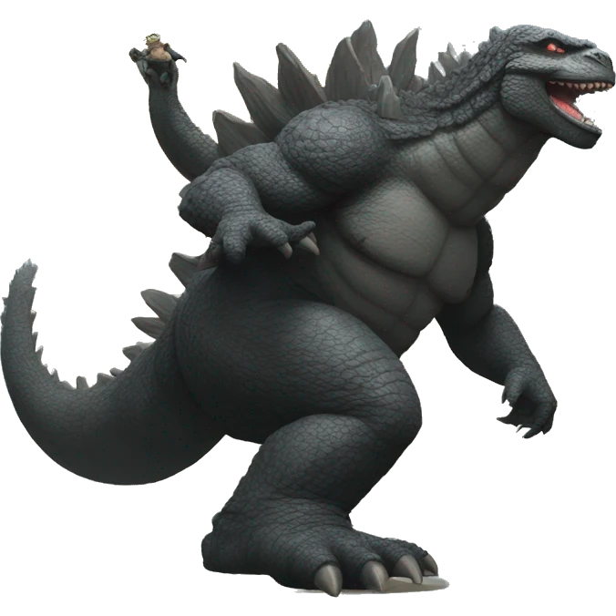 Godzilla giving King Kong a piggy back ride emoji