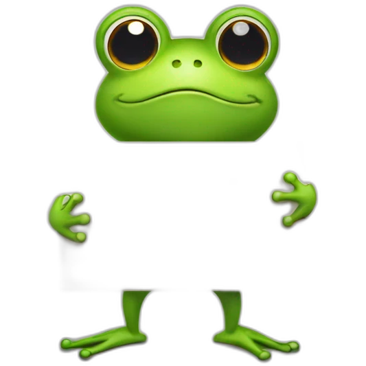 Cute frog holding a sign with like emoji