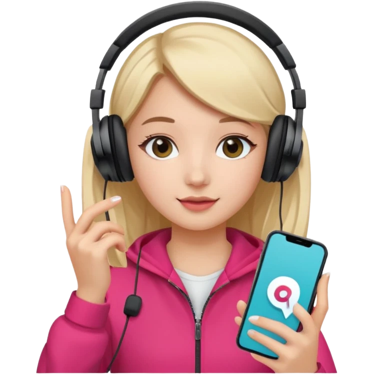 Girl filming TikTok content  emoji