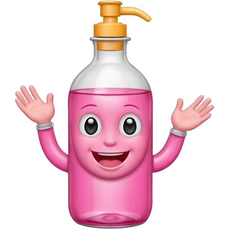 Smiling freaky baby oil bottle pink emoji