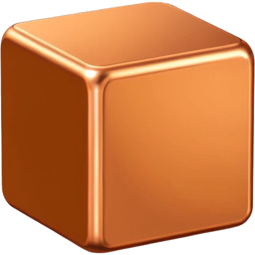 bouillon cube, copper-gold, realistic, grainy texture, 3D, isometric, transparent background, no packaging, no text emoji