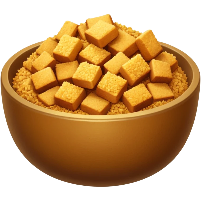 breadcrumbs object icon, bowl of breadcrumbs, 3D cartoon, mobile game icon style, clean background, no text, no watermark
 emoji