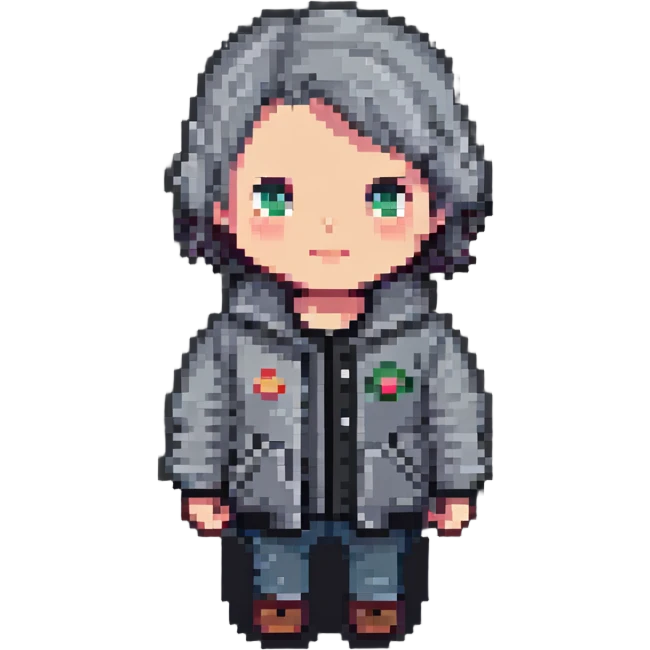 grey jacket, color #8a8b8a emoji