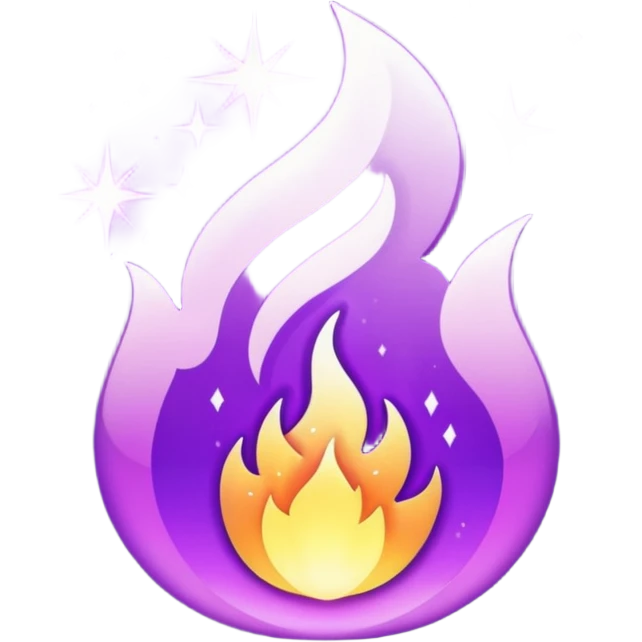 glitter purple fire emoji