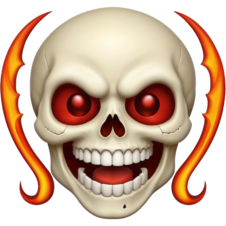 A skull laughing like a demon emoji