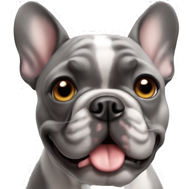 Grey French bulldog emoji