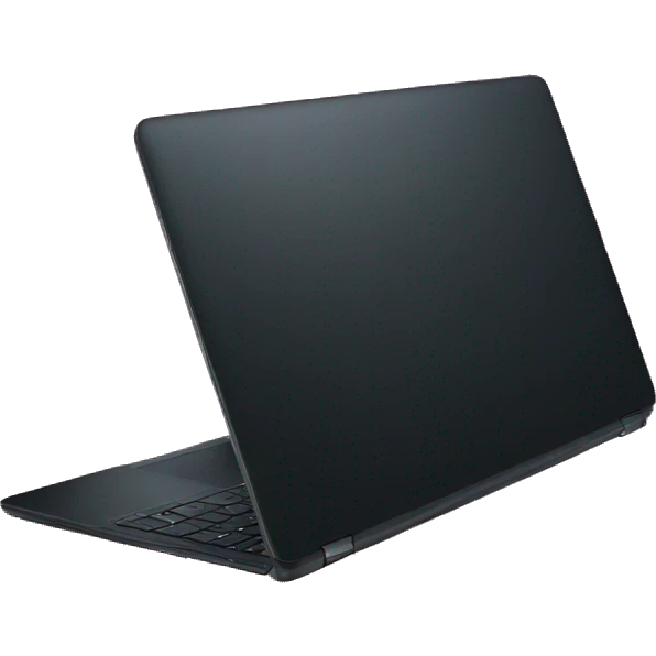 black laptop with galaxy wallpaper emoji