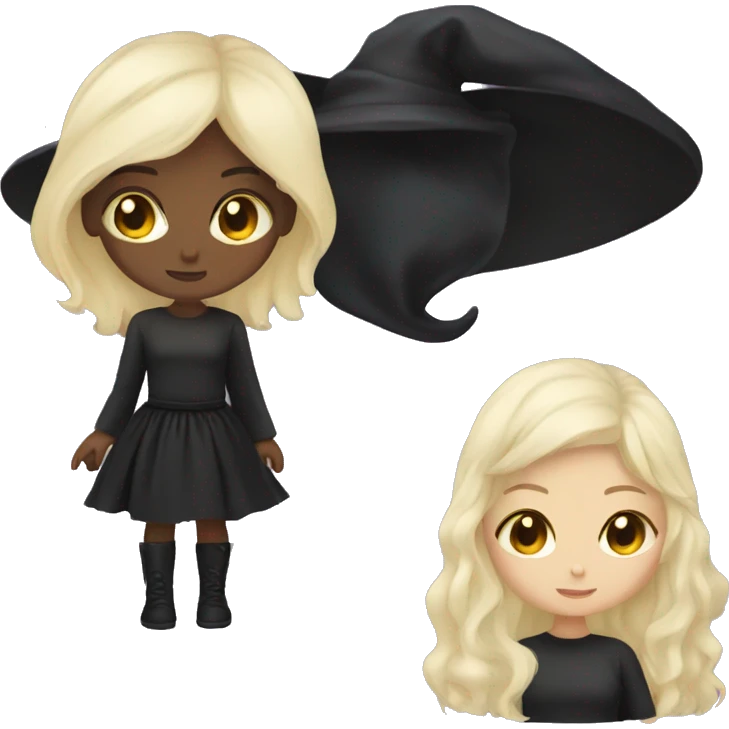 girl witch blonde and black hair  emoji