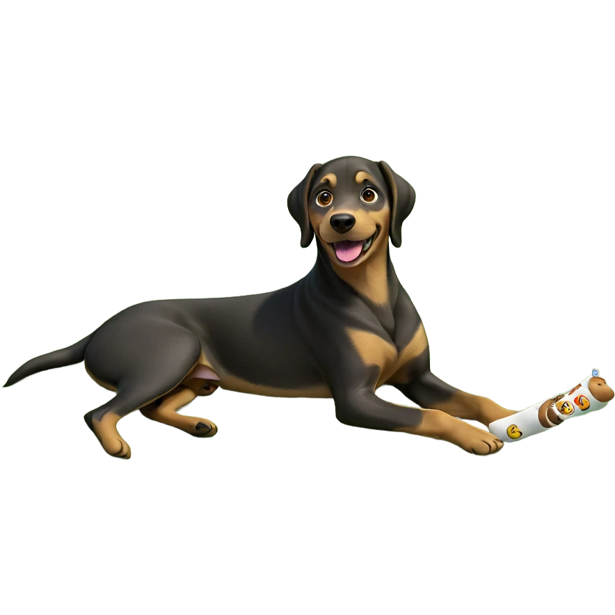 playful dog in the grass emoji