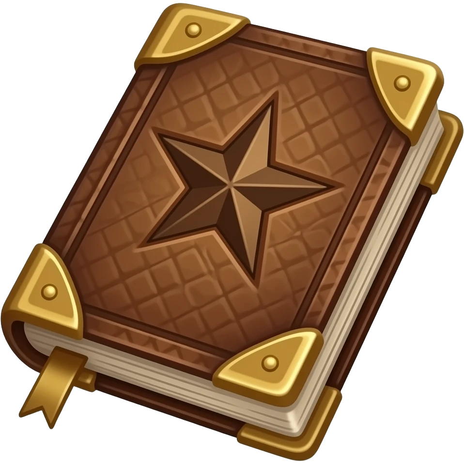 grimiore with a four point star on the cover emoji