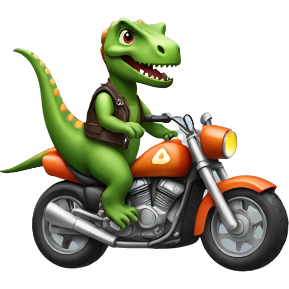 A dino driving a motorcycle emoji