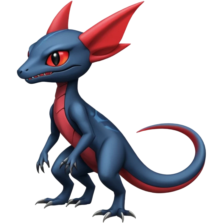 Dark edgy scary spooky cool badass realistic Heliolisk-Sneasel-Salandit-Cyclizar-Genesect-Pokémon, full body emoji