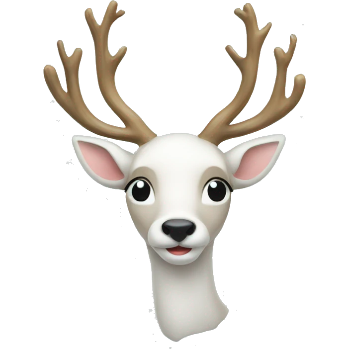 White Christmas deer emoji