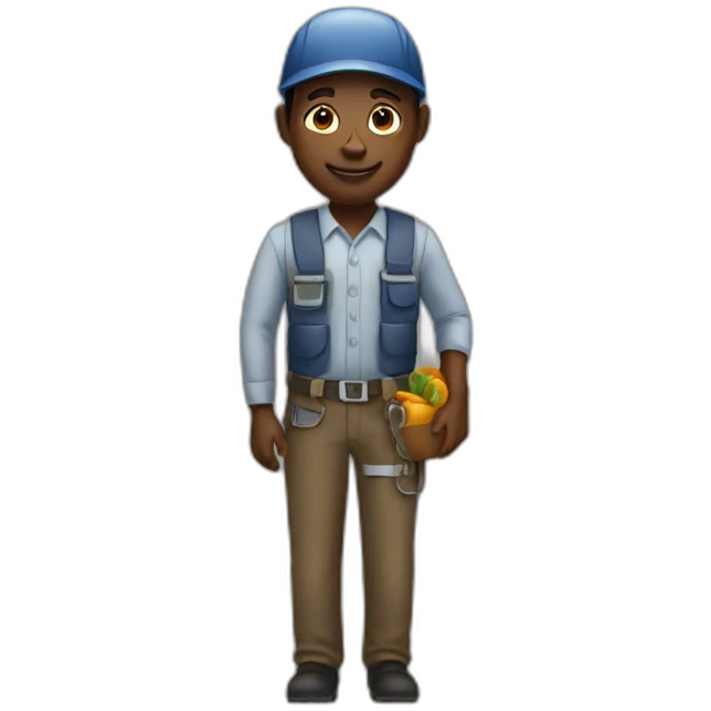 black person working at the field emoji