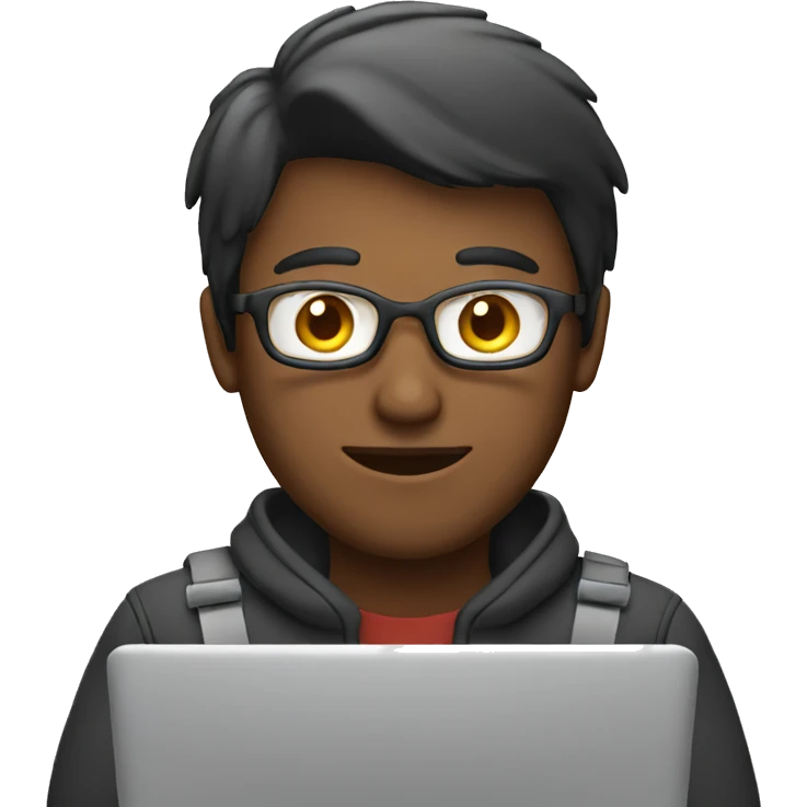 man with laptop and settings emoji