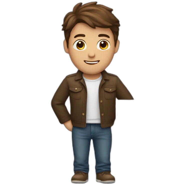 brown hair guy with laptop emoji