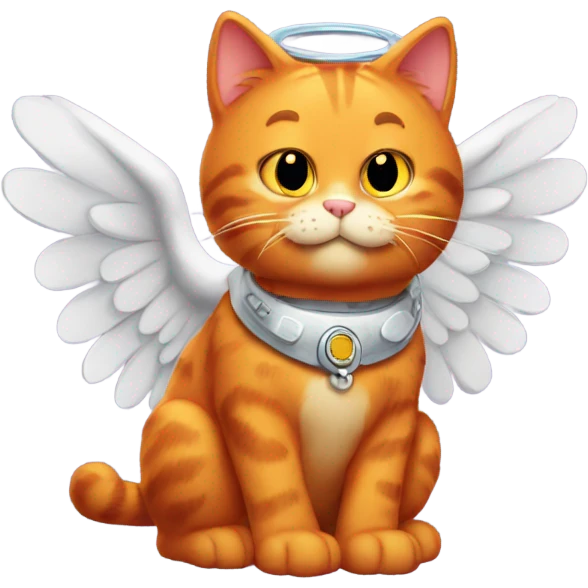 Garfield the orange cat with a halo and wings  emoji