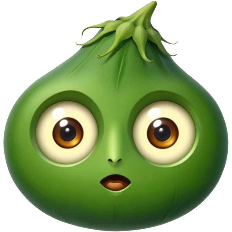 bhindi keeping the shape normal with big eyes emoji