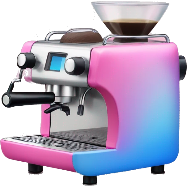 Pink and blue gradient hue espresso machine emoji