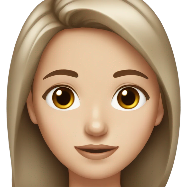 White girl with brown eyes and brown hair  emoji