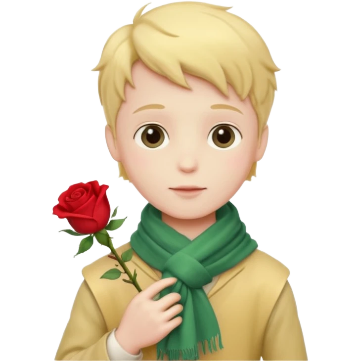The Little Prince with a rose in his hand emoji