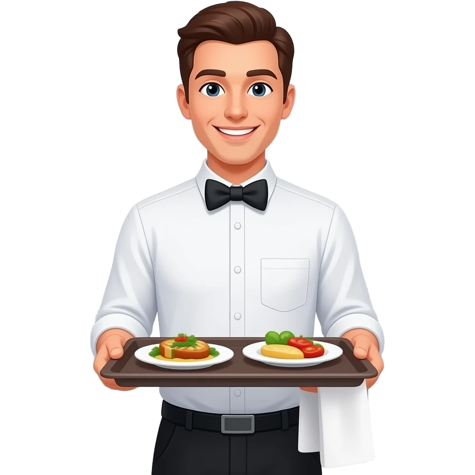 create a waietr for a restorent to place in a food delevaty app emoji