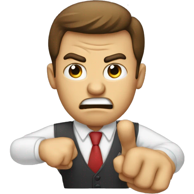 angry buisnessman who is pointing fingers emoji
