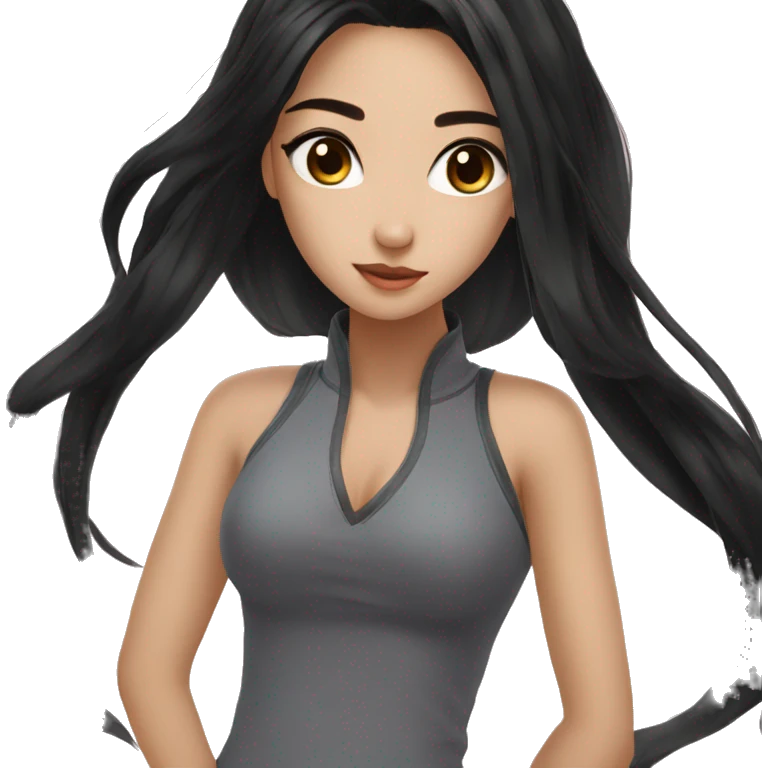 Beautiful girl,Black hair,long hair,Black eyes,Chinese emoji