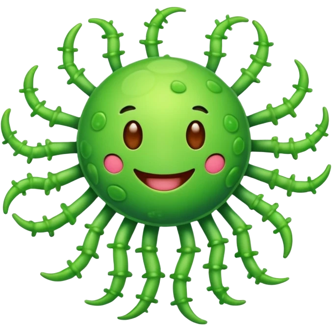 cute virus with leg emoji