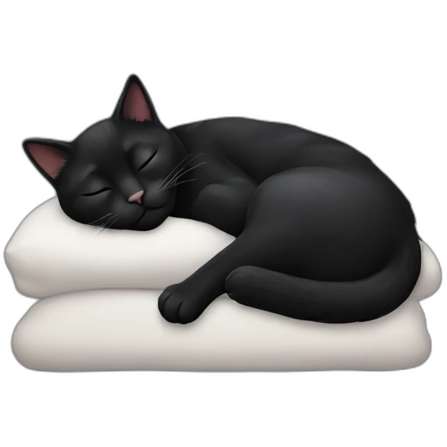 black cat sleeping emoji