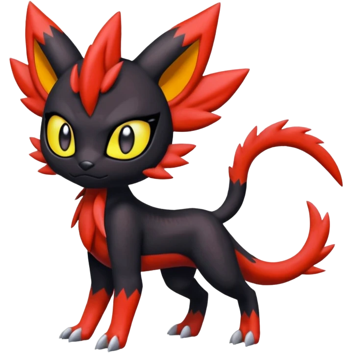 Colorful Meloetta-Litten-Guilmon-Darkrai-Pokémon-Fakémon-fusion-hybrid-creature emoji