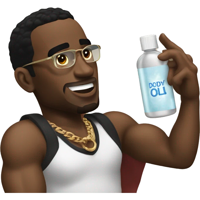 P.diddy holding a body oil bottle  emoji