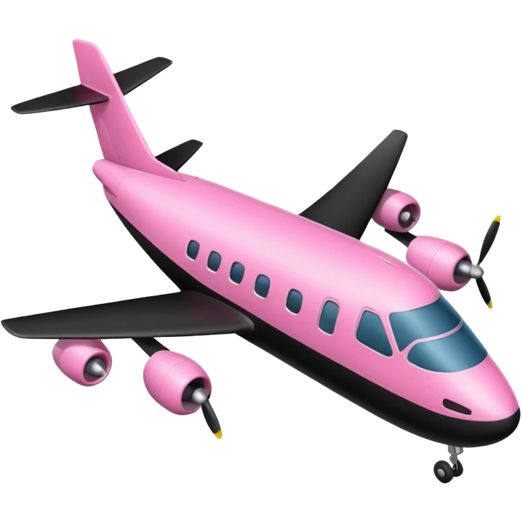 genera un aereo da volo rosa e nero emoji
