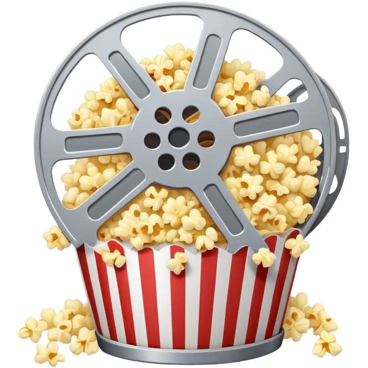 Film reel with popcorn emoji