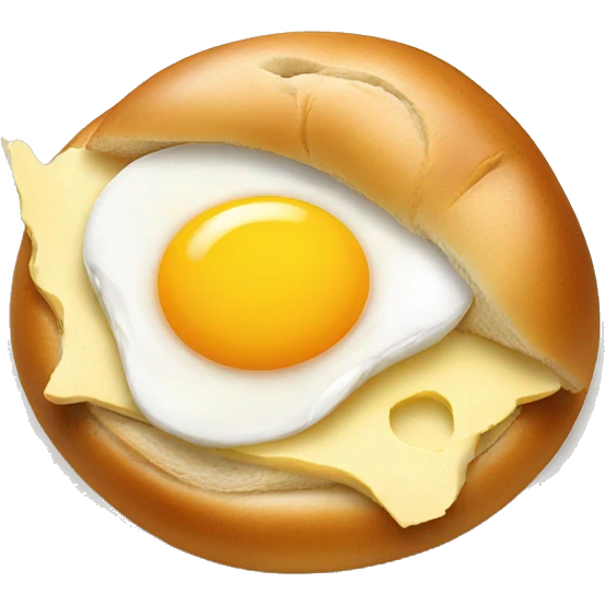 Asiago Bagel with egg and cheese emoji