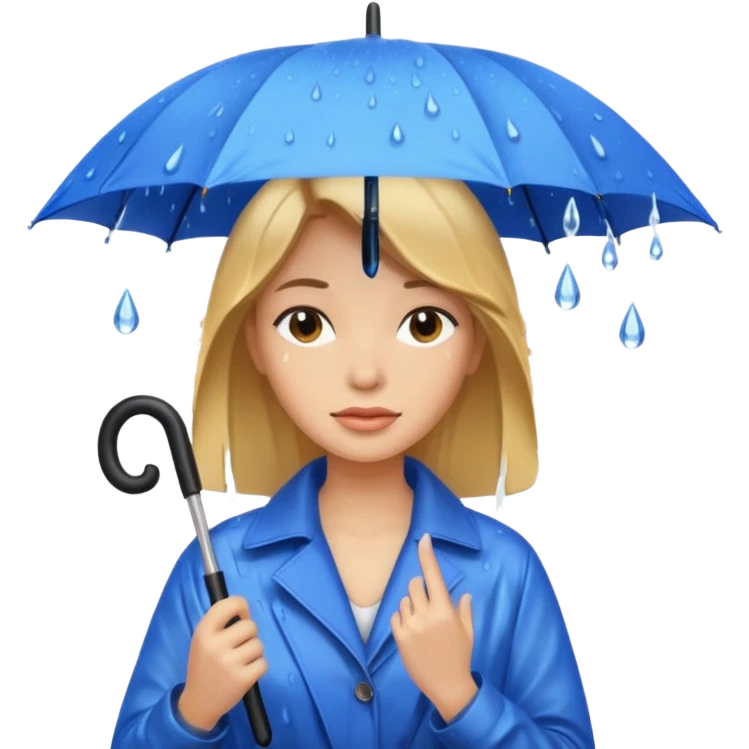 she getting wet (umbrella, dripping hair) emoji